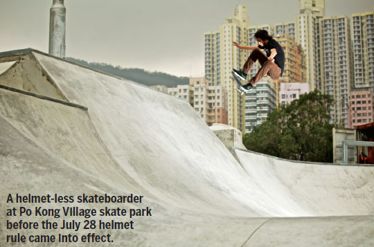 Skateboarders flip over new helmet rule