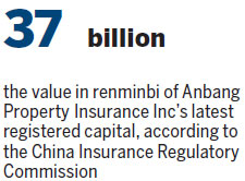 Anbang subsidiary wins property insurer crown