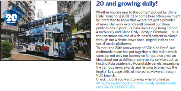 Videos, texts and posts from the China Daily Hong Kong titles we think you shouldn’t miss