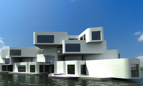 荷兰设计师推出世界首座水上浮动公寓楼