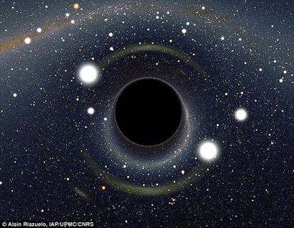 NASA公布电脑模拟黑洞图像 引力强大致恒星“照镜子”