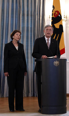图：德国总统克勒因言论不当突然宣布辞职