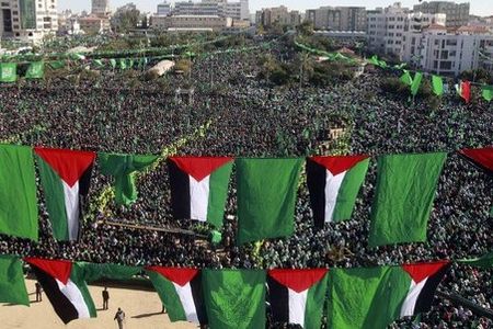 哈马斯在加沙组织集会 重申不承认以色列