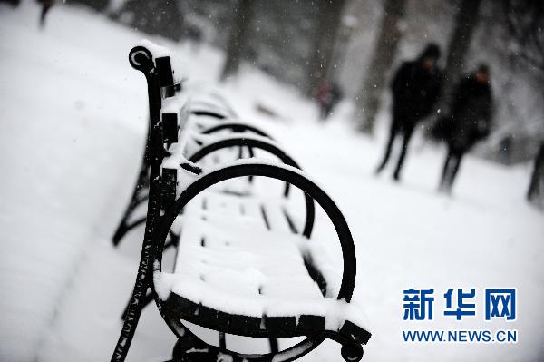 纽约遭暴风雪袭击 部分地区能见度为零