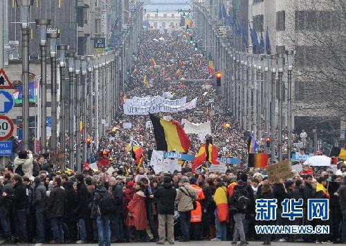 比利时民众举行维护国家统一大游行