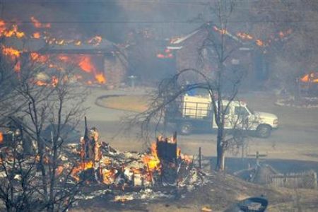 美国得克萨斯州发生山林火灾 造成1名儿童死亡