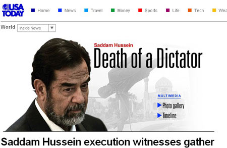 世界媒体关注萨达姆被判绞刑