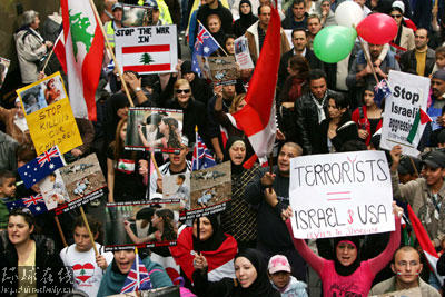 世界各地举行游行声援黎巴嫩