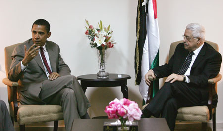 奥巴马会晤巴勒斯坦领导人阿巴斯