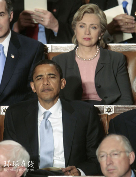 民主党参选总统最热门的人选：希拉里与奥巴马(图)