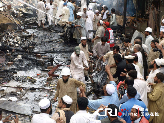 巴基斯坦白沙瓦市爆炸现场