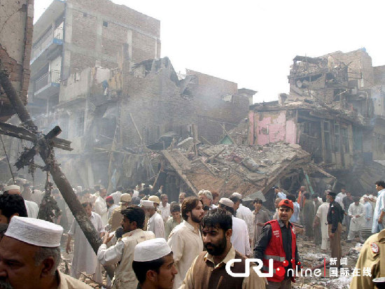 巴基斯坦白沙瓦市爆炸现场