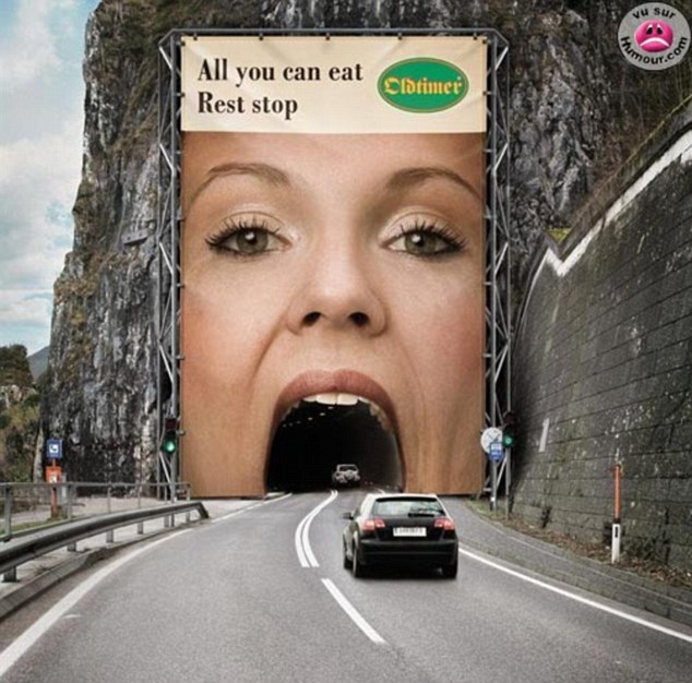 极富创意的3D公路广告牌