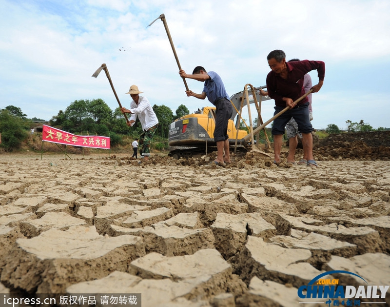 63年最强高温霸居南方 多地水塘干涸作物枯死