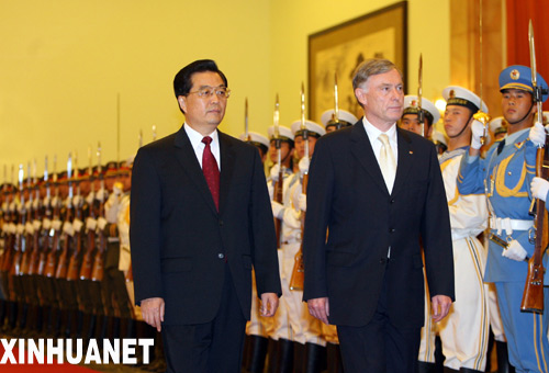 胡锦涛主席与德国总统克勒举行会谈