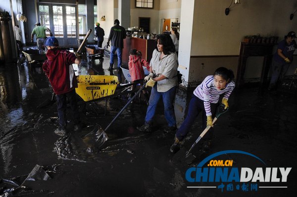 美国多地因暴雨发出洪水警报 已致1死3失踪（图）