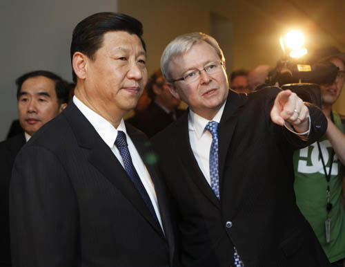 Xi Jinping, Kevin Rudd hold talks in Canberra