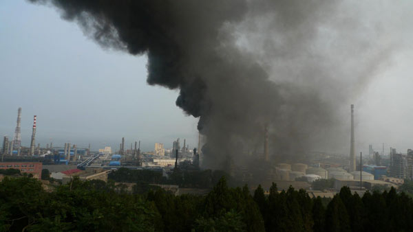 PetroChina's plant on fire in NE China