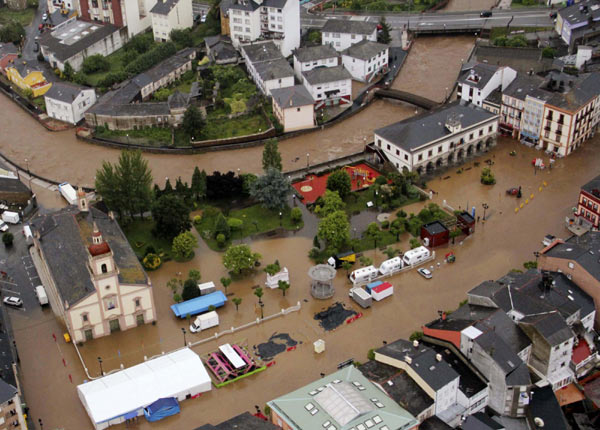 Heavy rain caused floods in Asturias