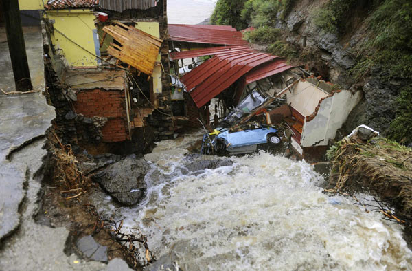 Heavy rain caused floods in Asturias