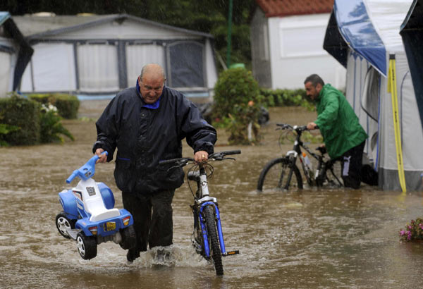 Heavy rain caused floods in Asturias
