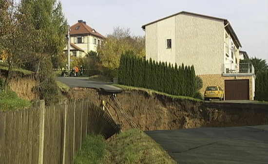 Huge sinkhole opens up in German town