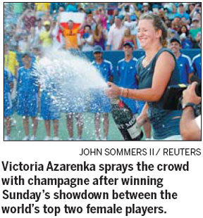 Azarenka prevails in showdown with Serena