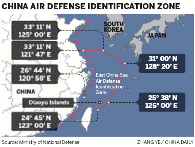 China maps out its first air defense ID zone