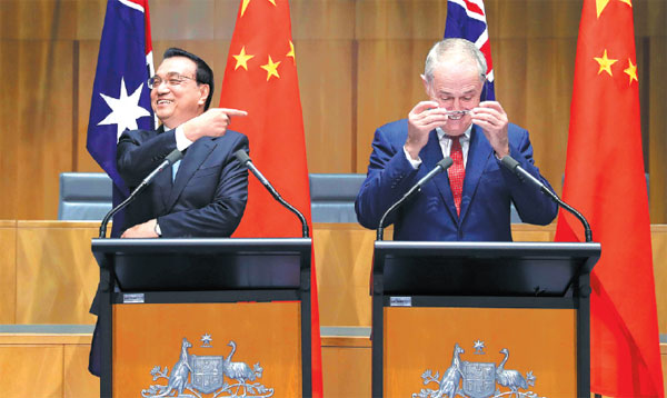 China-Australia ties inclusive, Li says