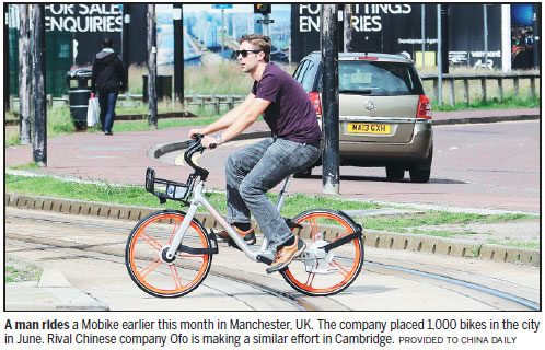 China's Mobike fills a gap in UK sharing economy