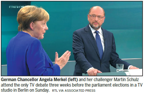 Merkel wins clear edge in prime-time TV debate