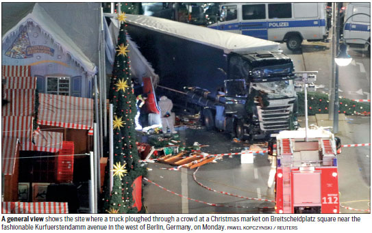 12 killed as truck plows into Berlin marketplace