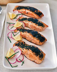 Chive salmon with remoulade