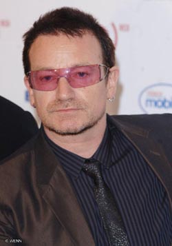 Bono launches chairty T-shirt line in Los Angeles
