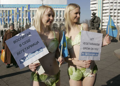 PETA members urge Kazakhs to go vegetarian