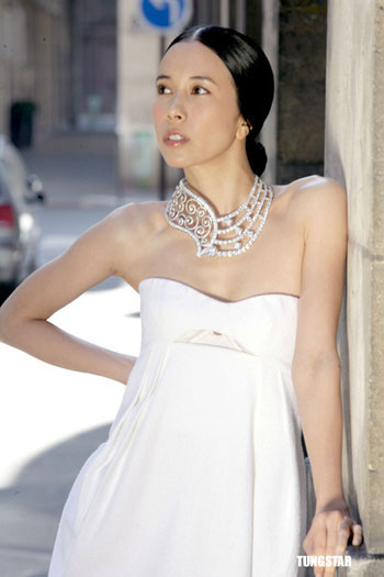 Karen Mok shoots jewelry ads in Paris