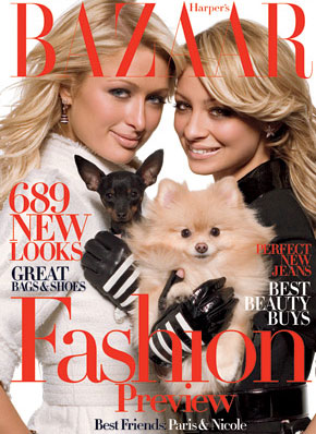 Paris Hilton and Nicole Richie are on the cover of Harper's Bazaar