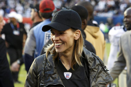 Demi Moore,Kutcher and other celebs at NFL's Super Bowl XLIV football game 