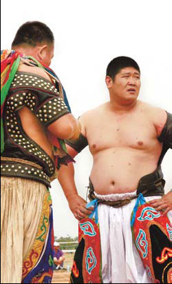 Mongolian macho display
