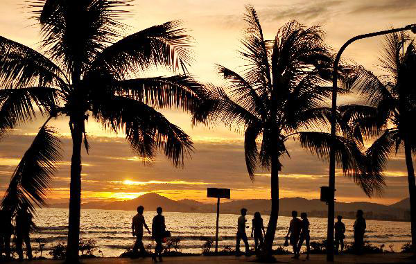 Gilded Sanya at sunset