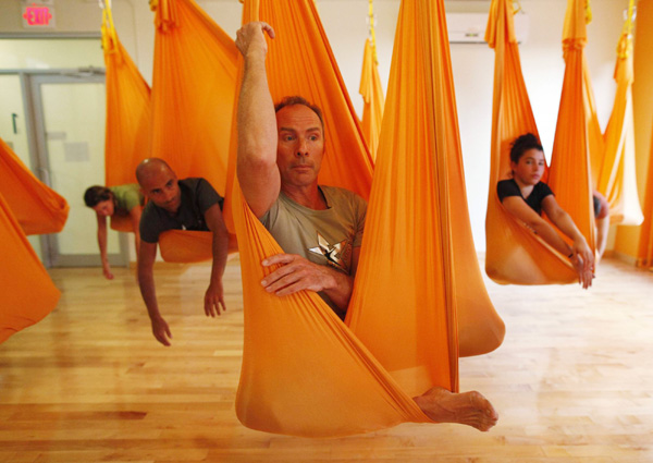 Fight gravity with 'antigravity' yoga