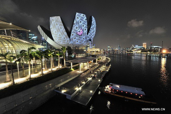 Light art show kindles Singapore's night