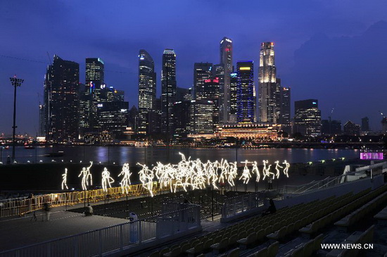 Light art show kindles Singapore's night