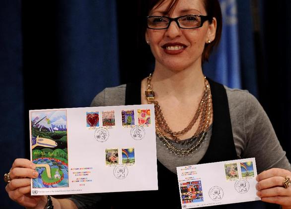 Autism stamps unveiled at UN headquarters