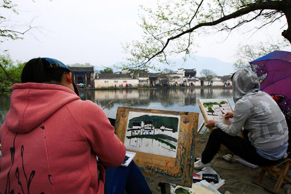 Spring scenery of Hongcun, China's Anhui