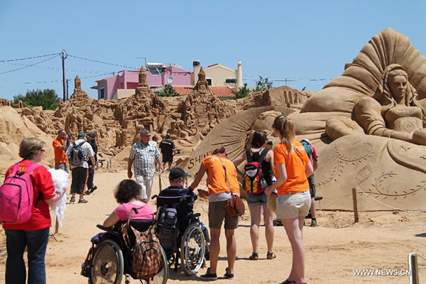 10th Int'l Sand Sculpture Festival kicks off in Portugal