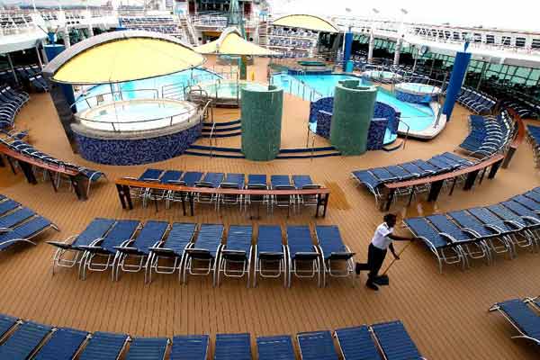 A glimpse of cruise liner Voyager of the Seas