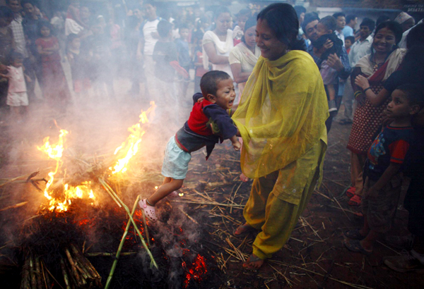 Ghantakarna festival in Bhaktapur