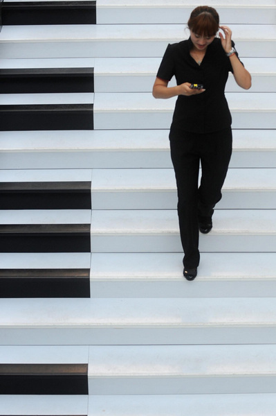 Piano-style stairs in Hangzhou