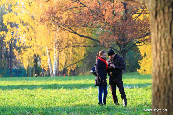 View of Pavlovsk park outside St. Petersburg, Russia